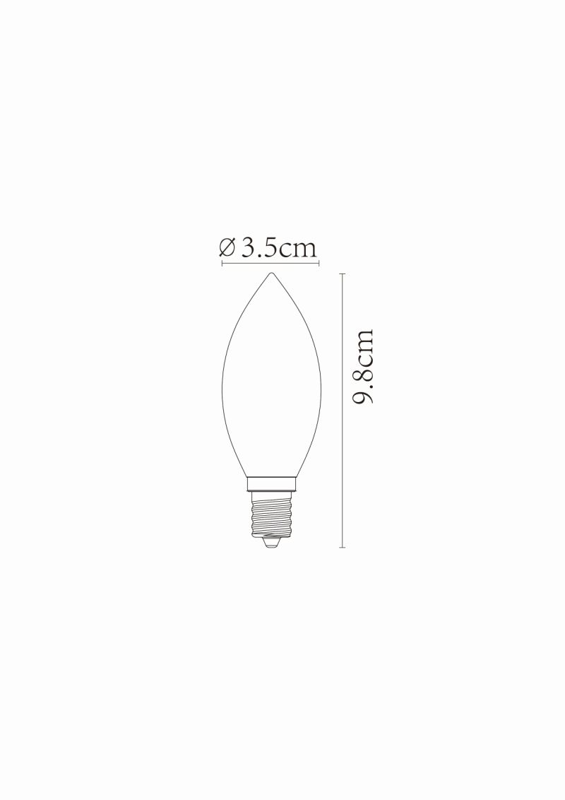 Lucide C35 - Žiarovka - Ø 3,5 cm - LED Rozm. - E14 - 1x3W 2200K - Jantárová